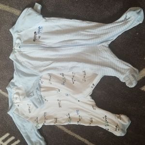 Set of 2 Wonder Nation Zip Up Footie PJs Puppy Print Size Newborn